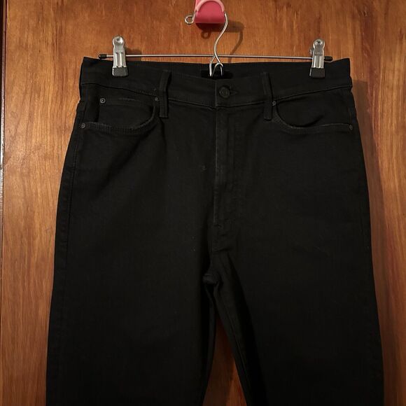 Mother Jeans Black Stunner Zip Ankle Step Fray Not Guilty Denim Womens Size 30 - Picture 3 of 15